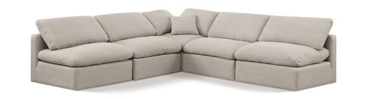 Indulge - Linen 5 Piece Modular Corner Armless Sectional