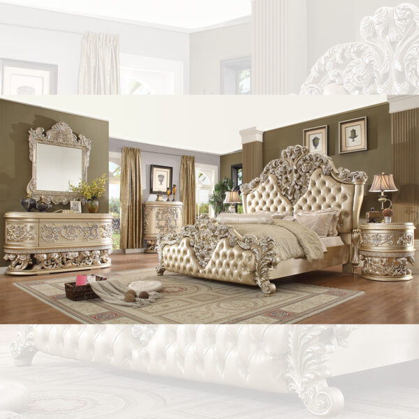 HD-8022 - 4 Piece Eastern King Bedroom Set - Champagne