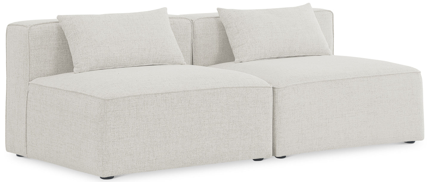 Cube - Linen Modular 2 Seat Armless Sofa