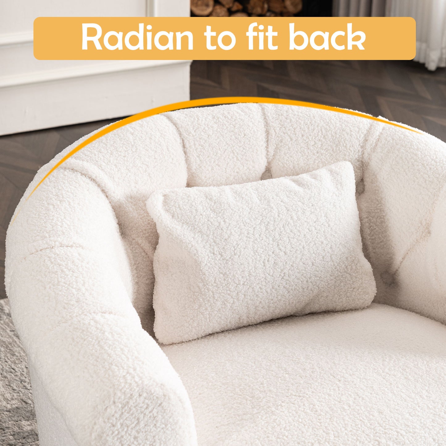 Swivel Chair With Ottoman, Modern Luxury Swivel Accent Chair, Comfy Round Armchair, Single Sofa Armchair With Lounge Seat For Bedroom / Office / Reading Spaces