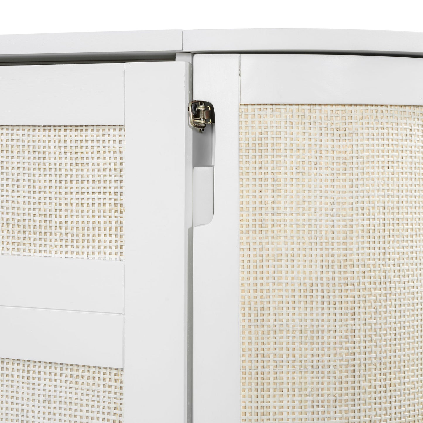 Queen Murphy Bed With Hidden Storage & Modern Woven Design - White