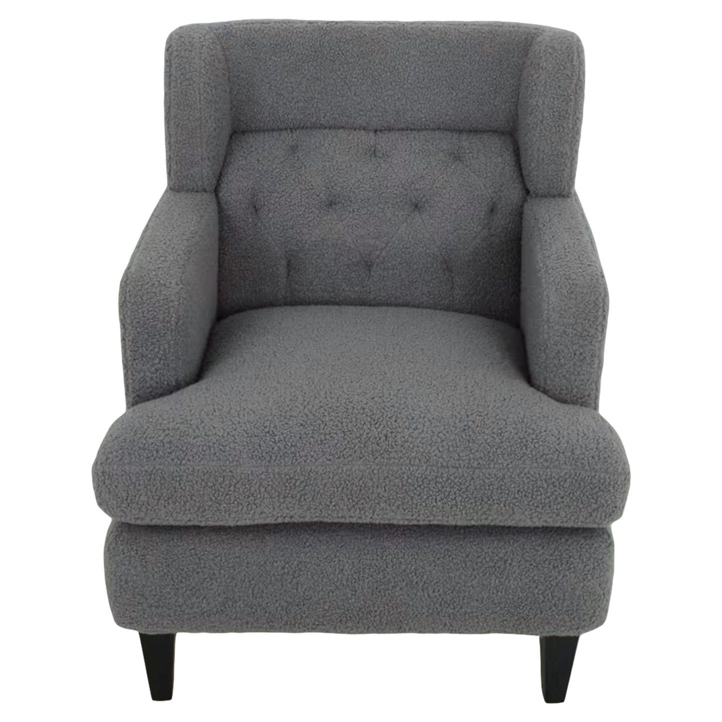 Upholstered Accent Chair Tufted Armchair For Living Room - Dark Gray