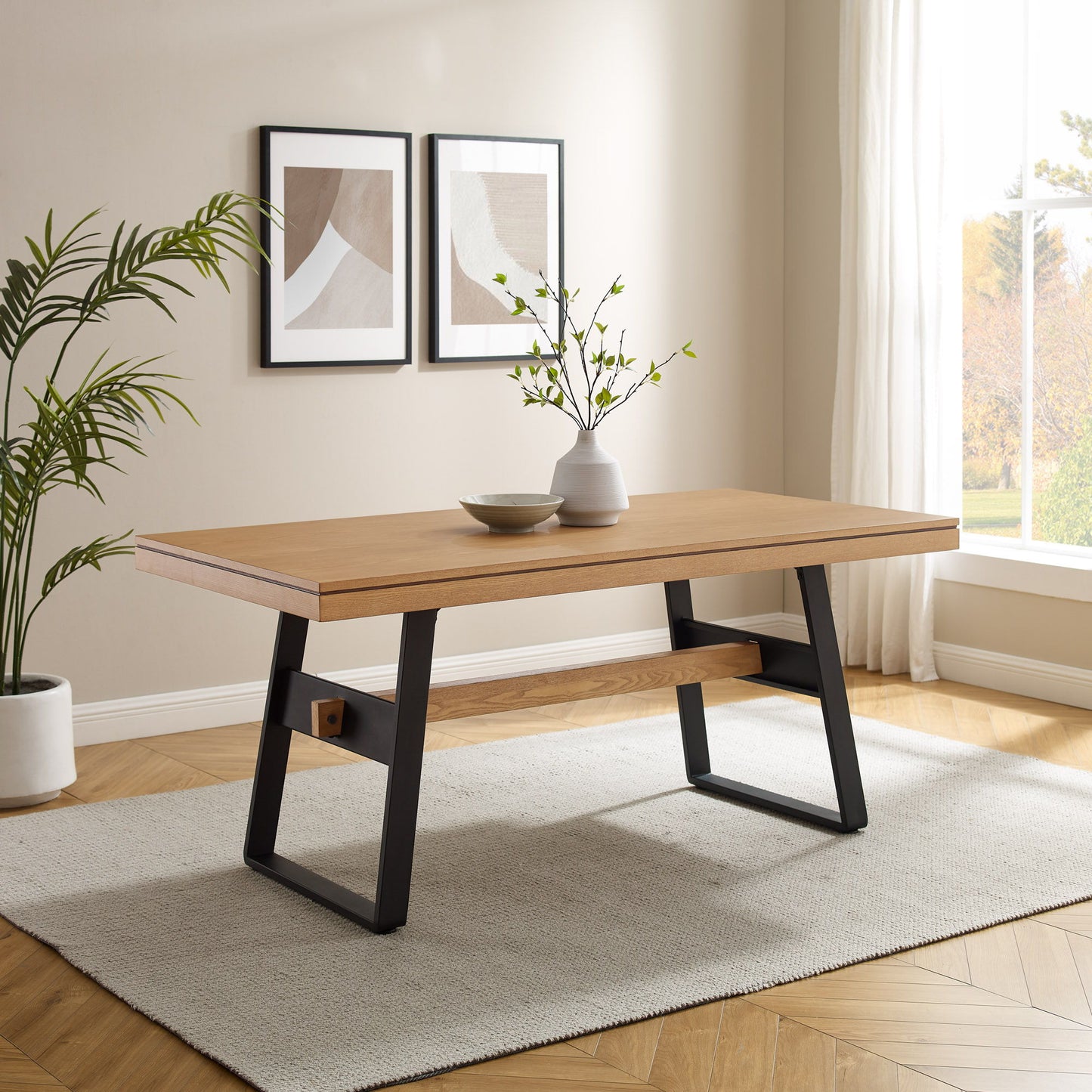 Modern Large Dining Table - Light Oak