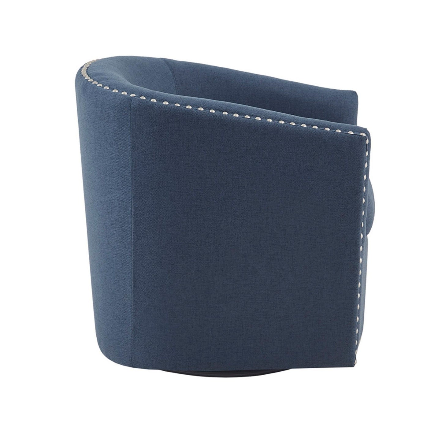 Luxurious Swivel Chair With 360 Degree Rotation Fabric And Solid Wood - Blue
