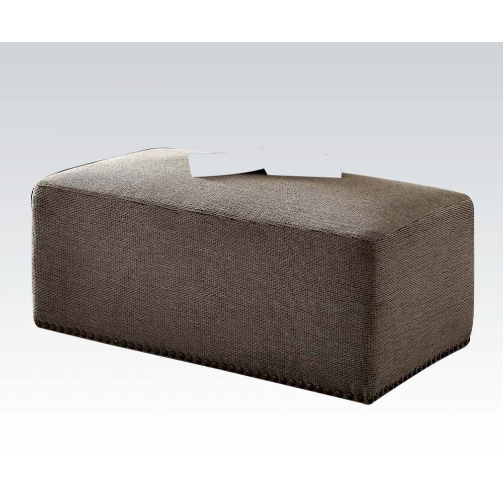 Ushury - Ottoman - Gray Chenille 2-Tone)