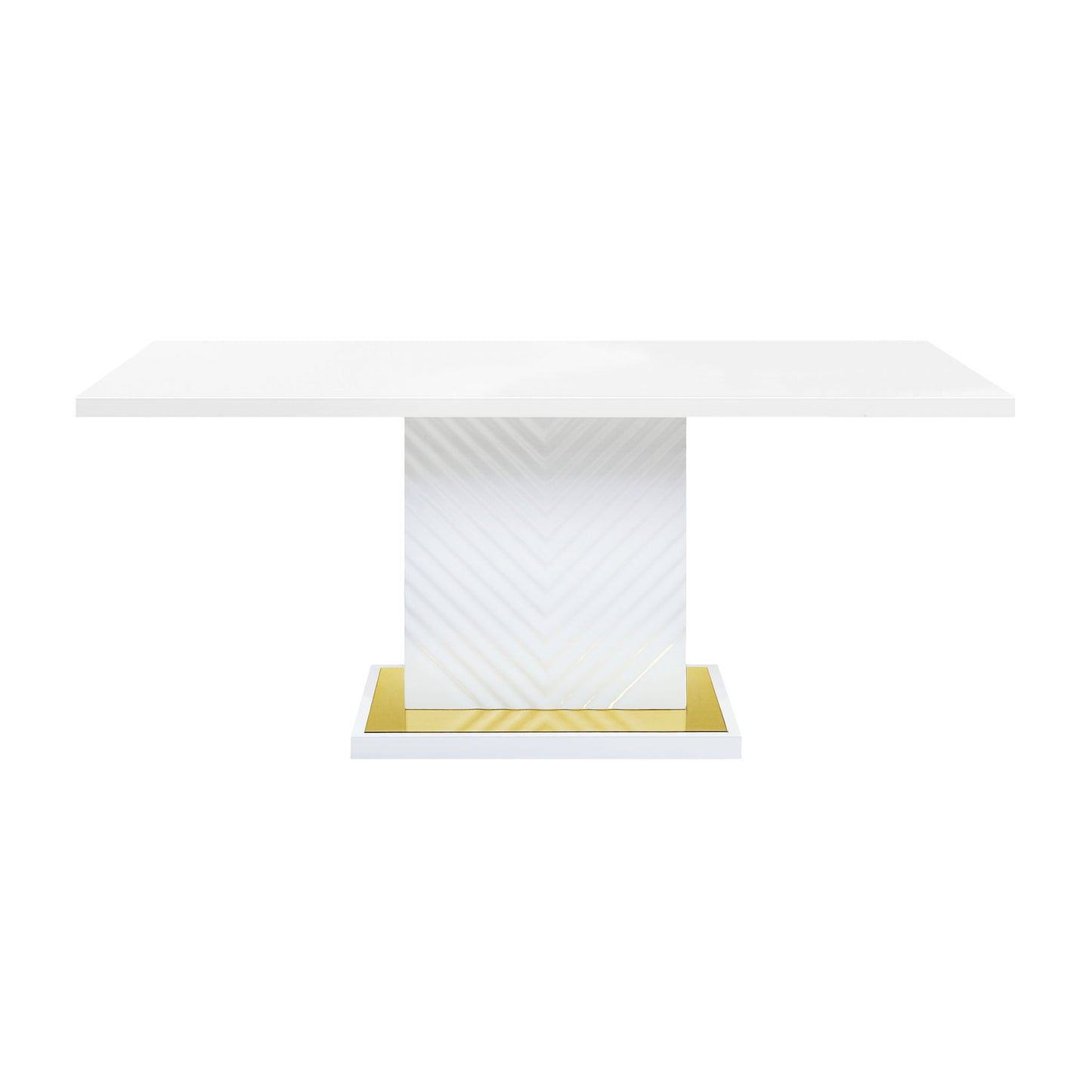 Gaines - High Gloss Dining Table With Pedestal Base