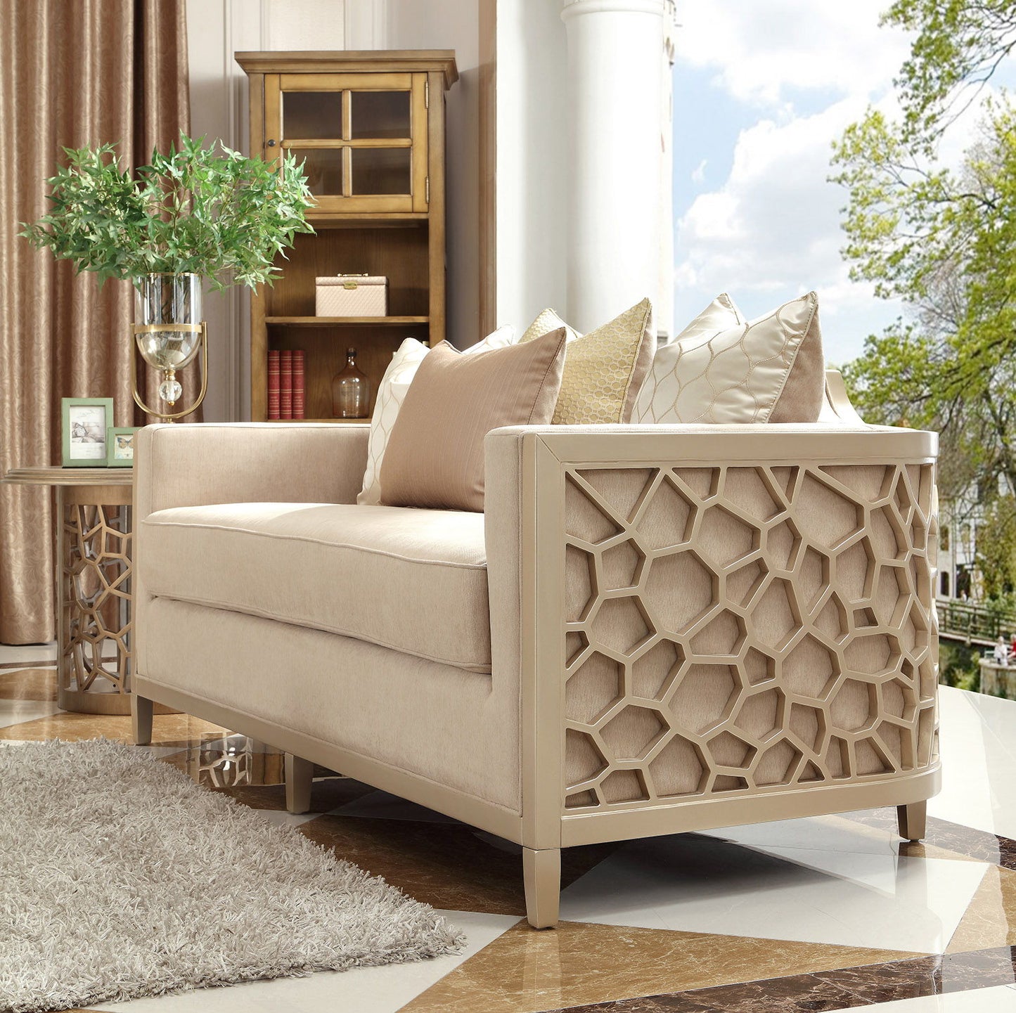 HD-8911 - 3 Piece Sofa Set - Champagne