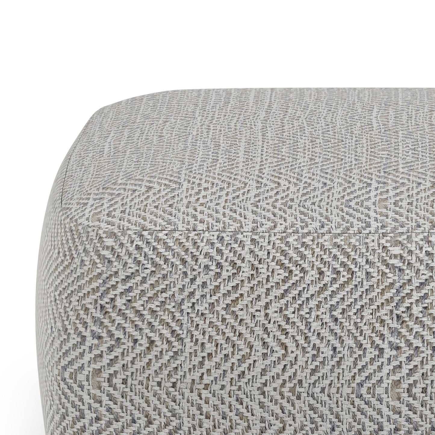 Nate - Square Pouf - Patterned Gray Melange