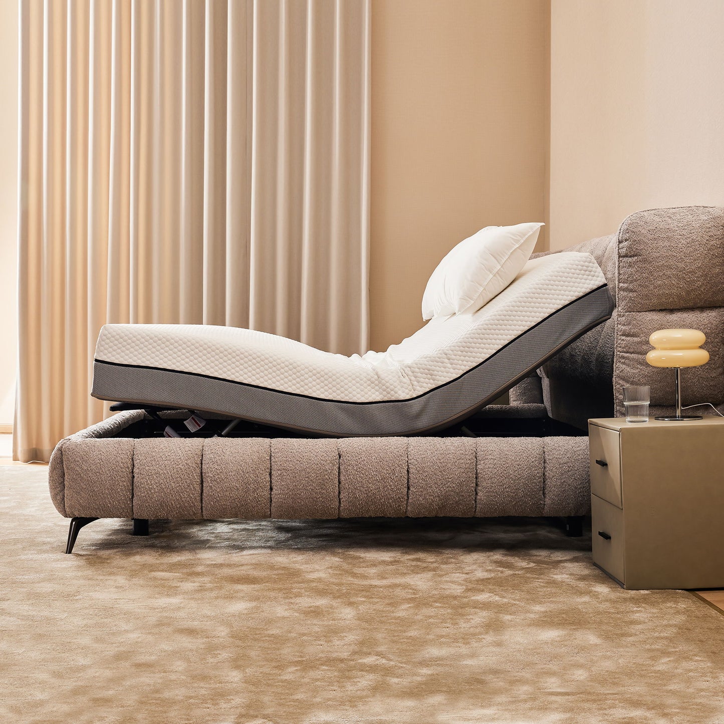 Adjustable Bed Base Frame With Head And Foot Incline Quiet Motor Zero Gravity