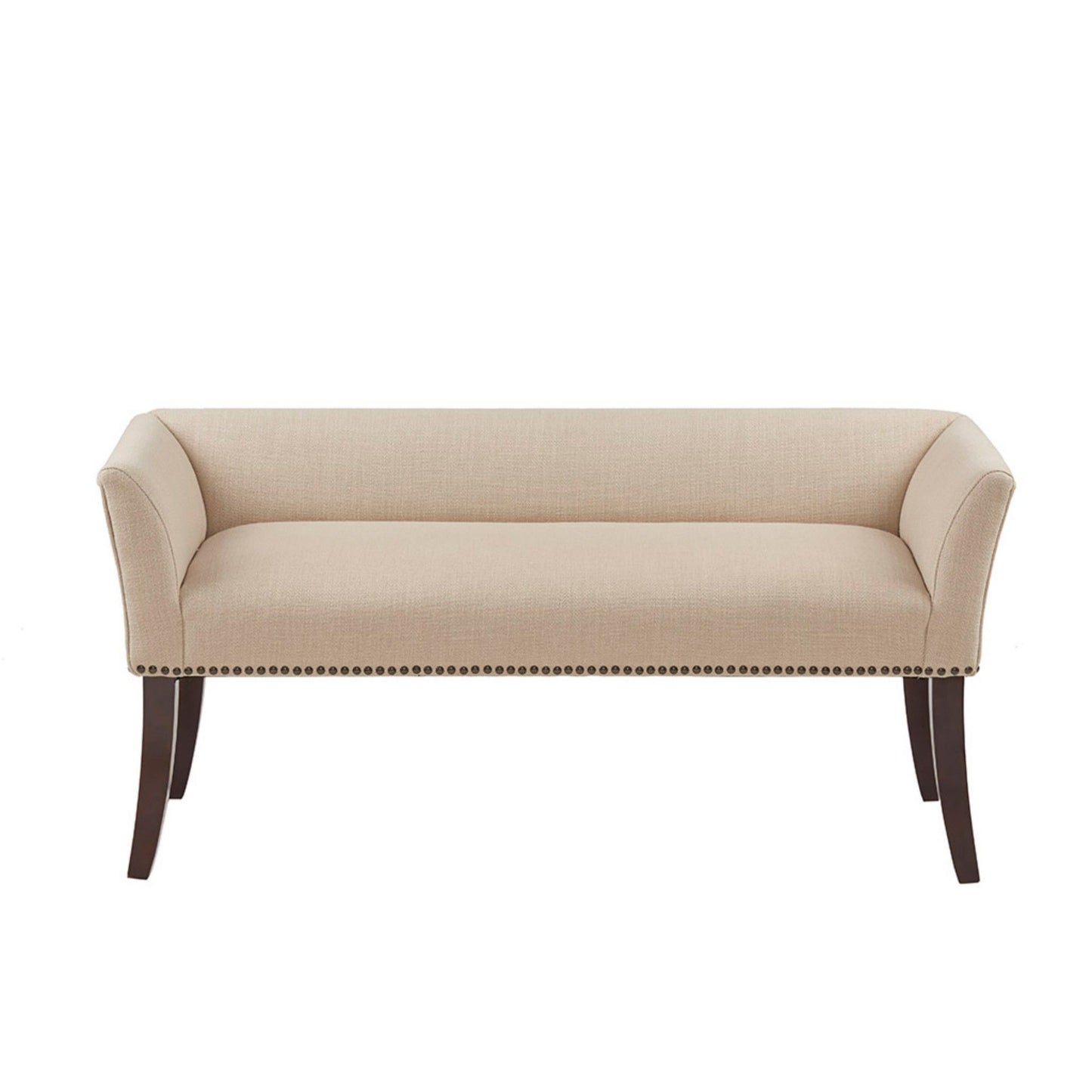 Modern Design Bench Upholstery Solid Wood Frame - Tan