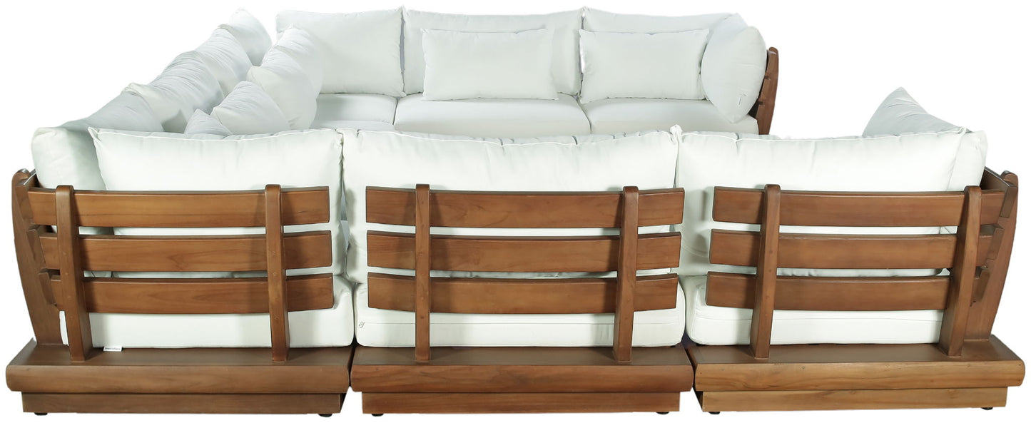 Mirella - 8 Piece Water Resistant Fabric Upholstered Outdoor Patio Modular Sectional