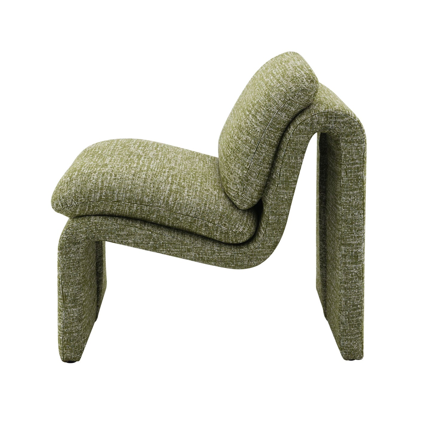 Jaeda - Innovative Elegance Accent Chair In Curved Shape - Green