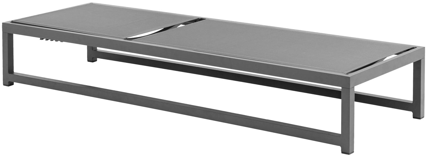 Maldives - Water Resistant Outdoor Patio Adjustable Sun Chaise Lounge Chair With Gray Base