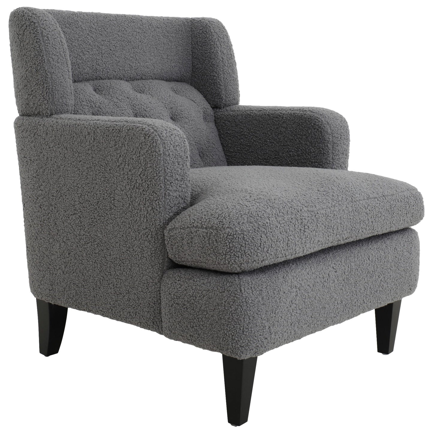 Upholstered Accent Chair Tufted Armchair For Living Room - Dark Gray