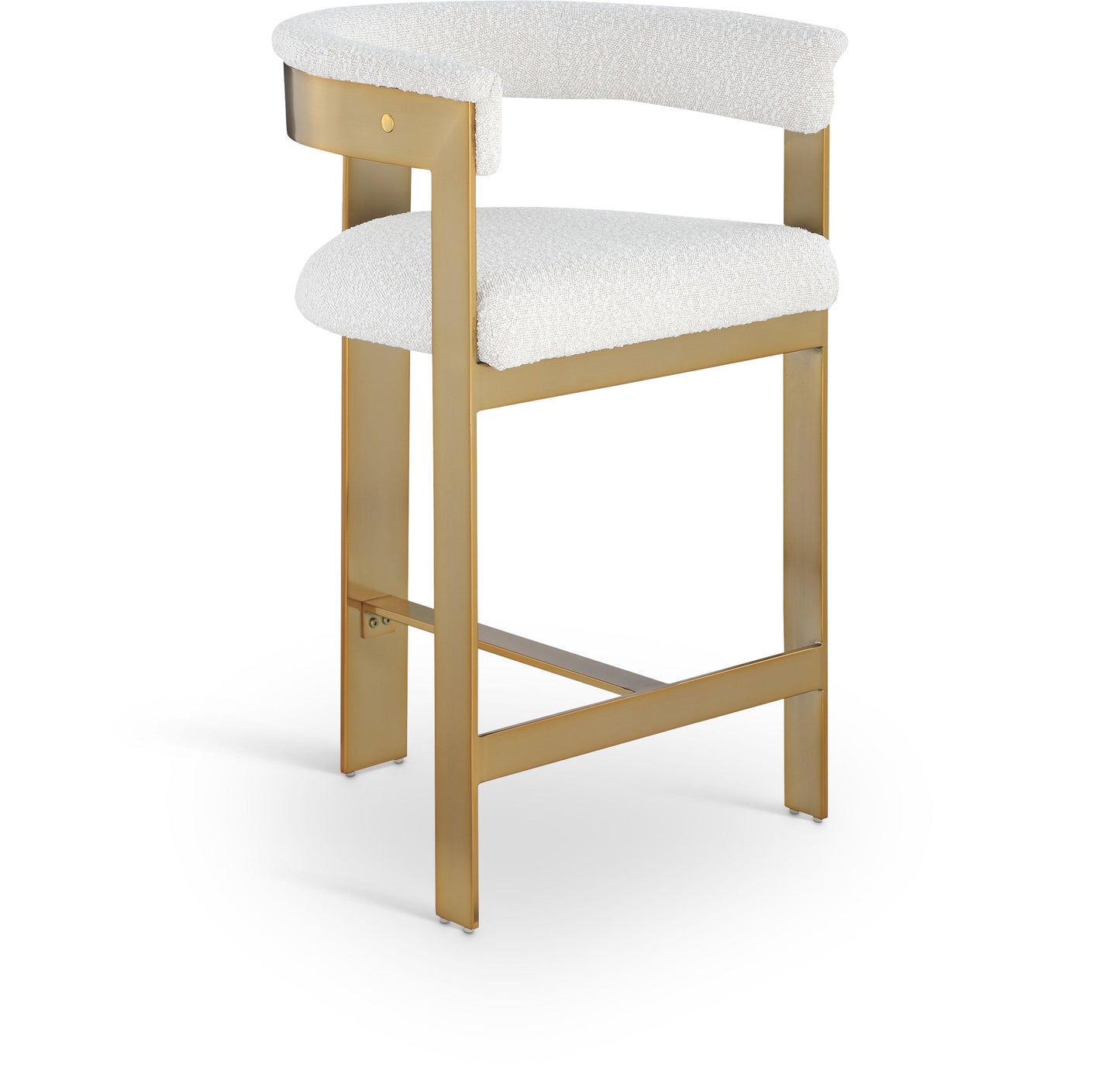 Romeo - Boucle Counter Stool With Gold Base (Set of 2)
