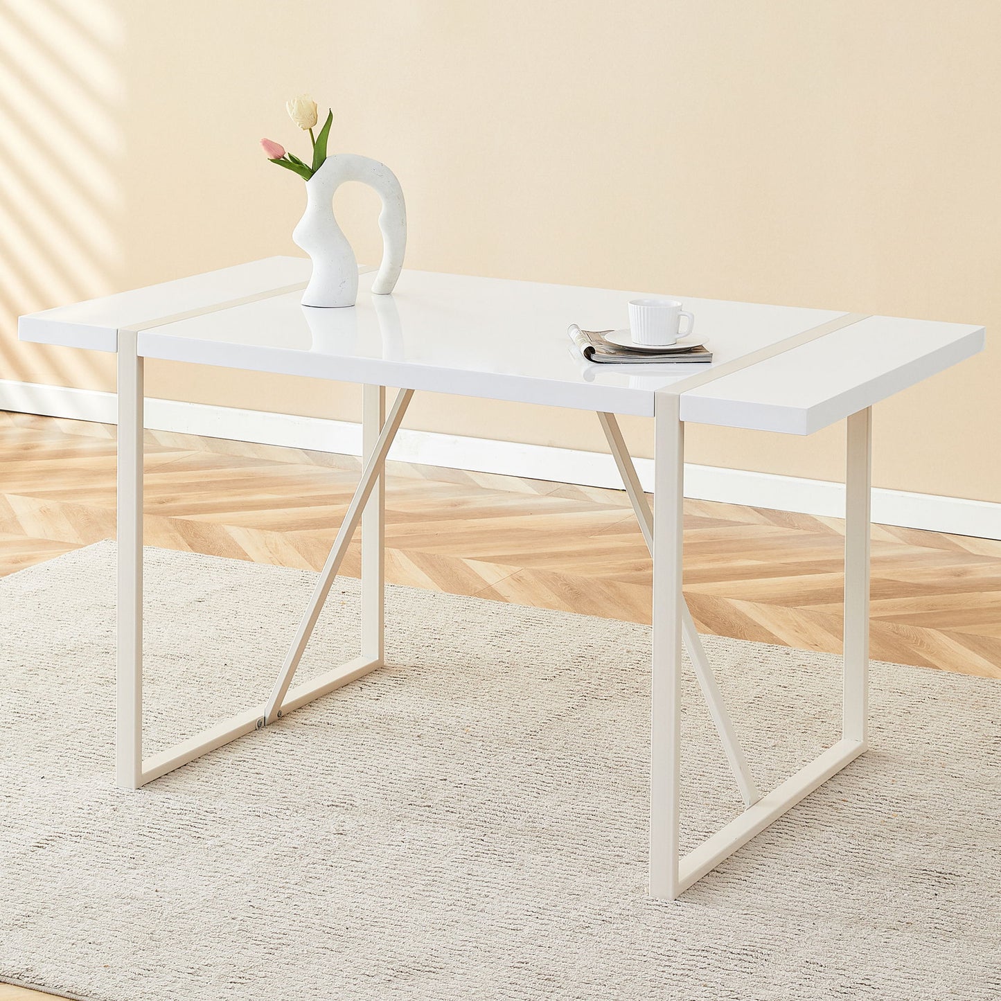 Industrial Rectangular Dining Table For 4 - 6 People