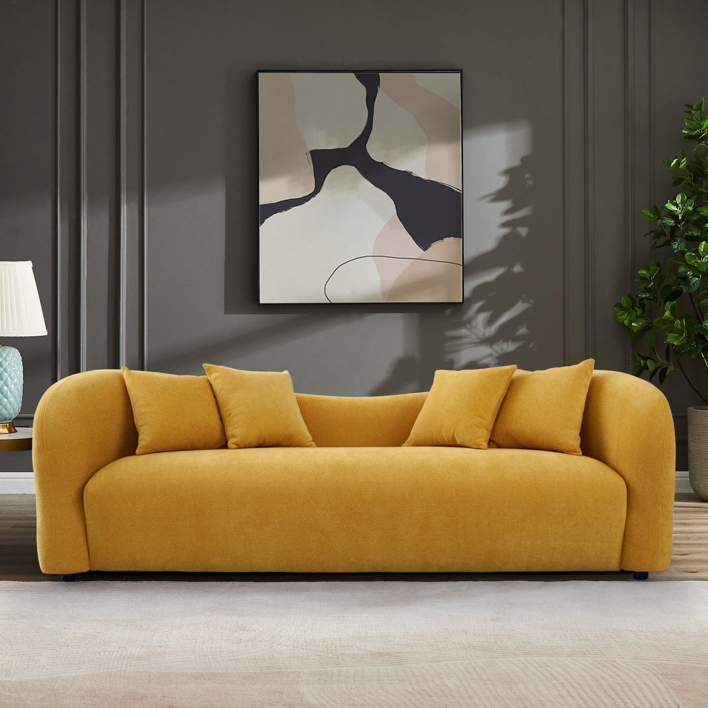 Mason - Mid Century Modern Luxury Tight Back Curvy Couch