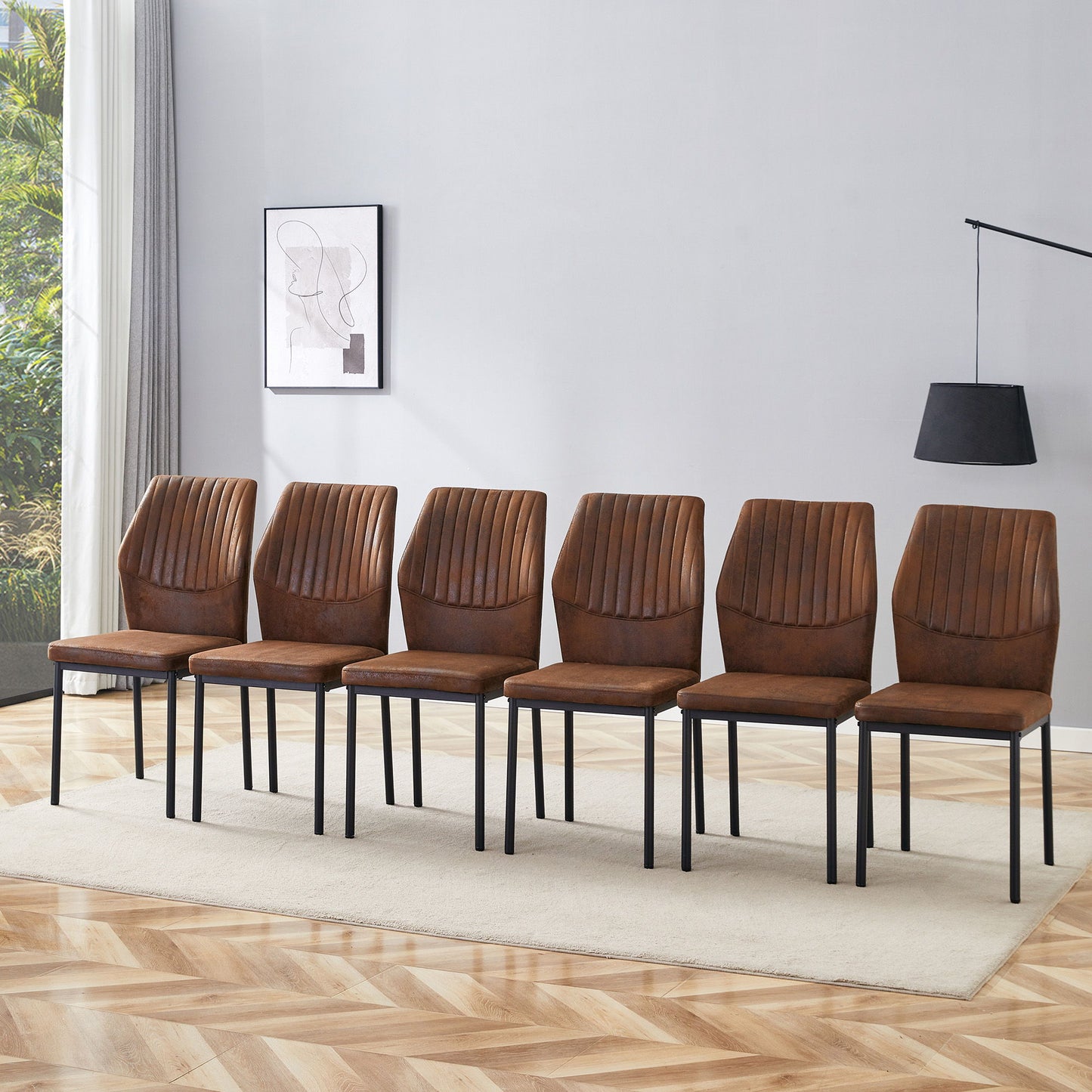 Ergonomic Simple Chair With Metal Leg