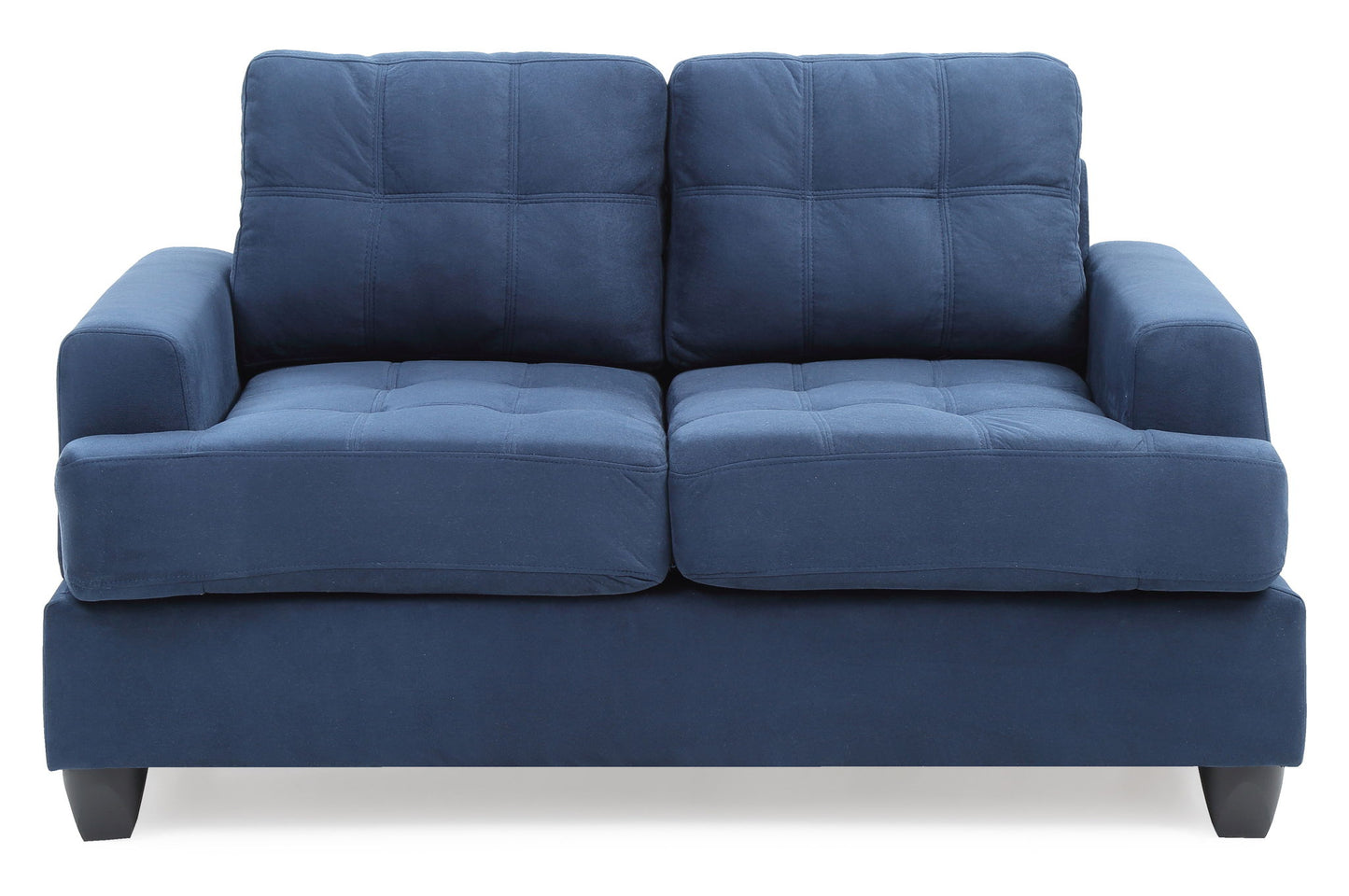 Chic Transitional Loveseat - Navy Blue