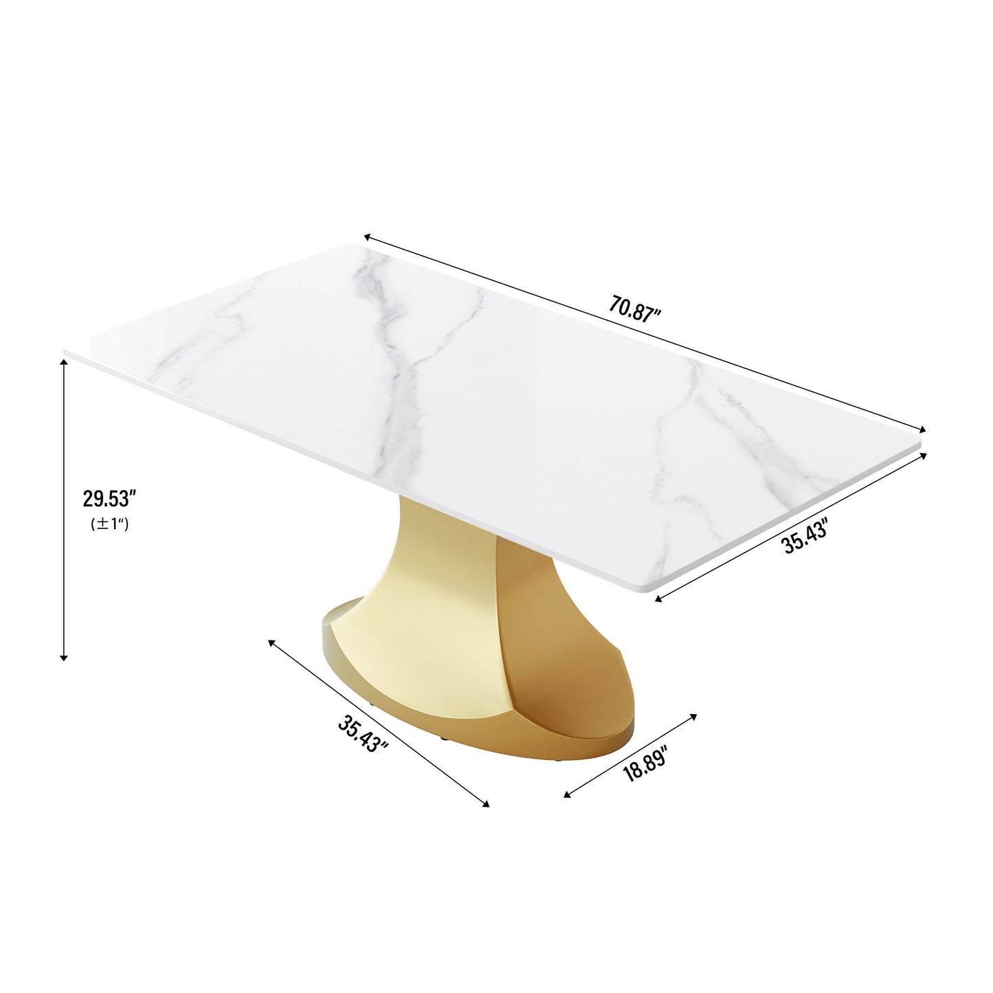 Modern Artificial Stone Panel Stainless Steel Curved Legs, Can Accommodate 6 - 8 People