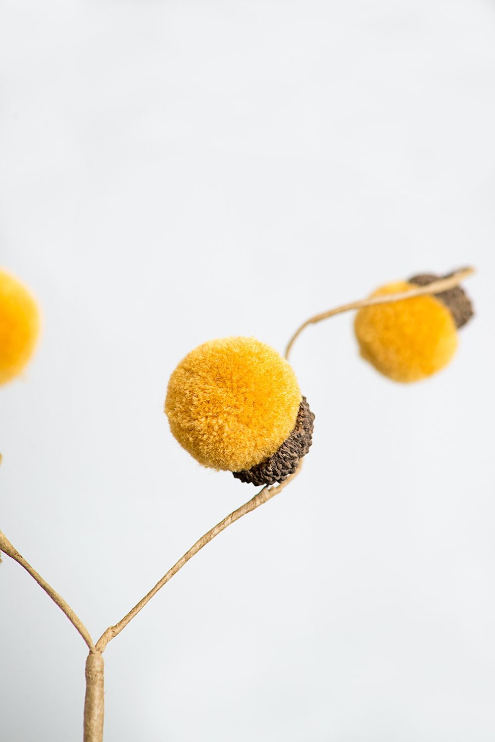 Acorn Spray, Botanicals Decor For Harvest Festival Fall Festival & Thanksgiving Table Decorations (Set of 6) - Yellow