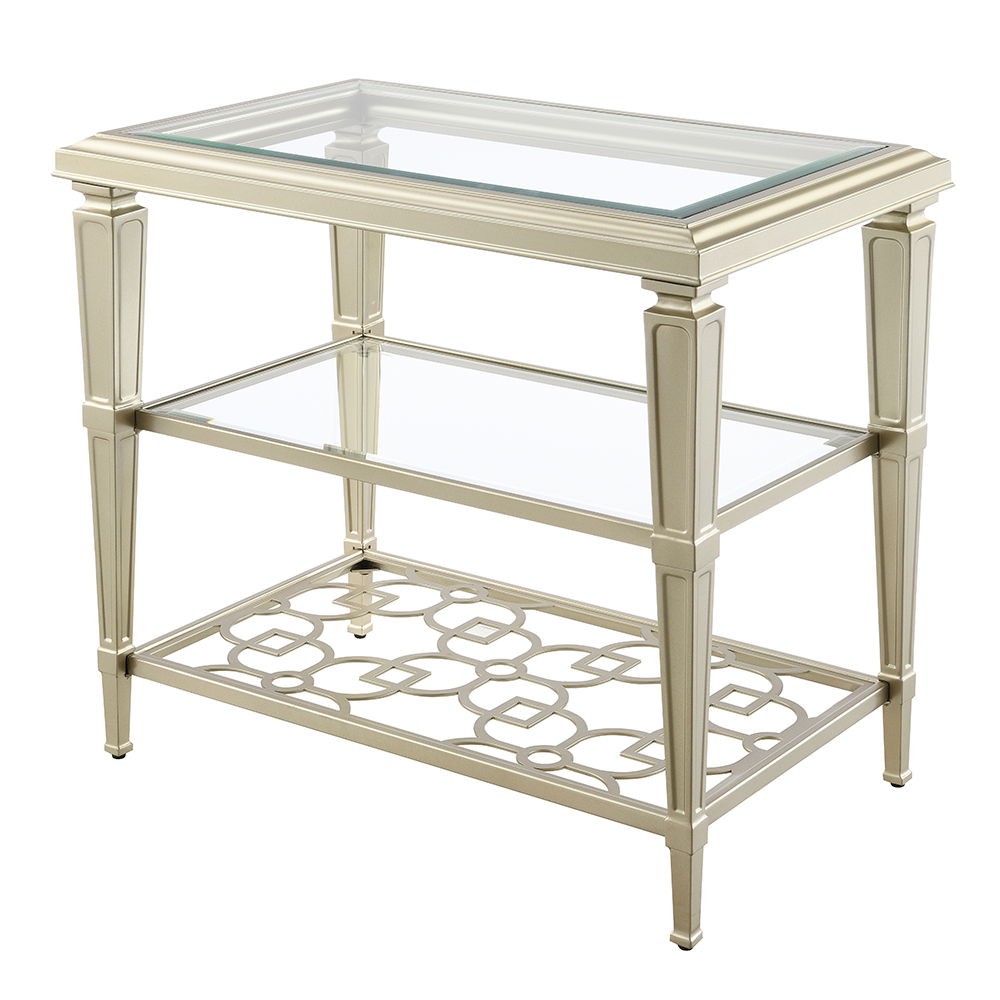 Zaba - End Table - Glass Top & Silver