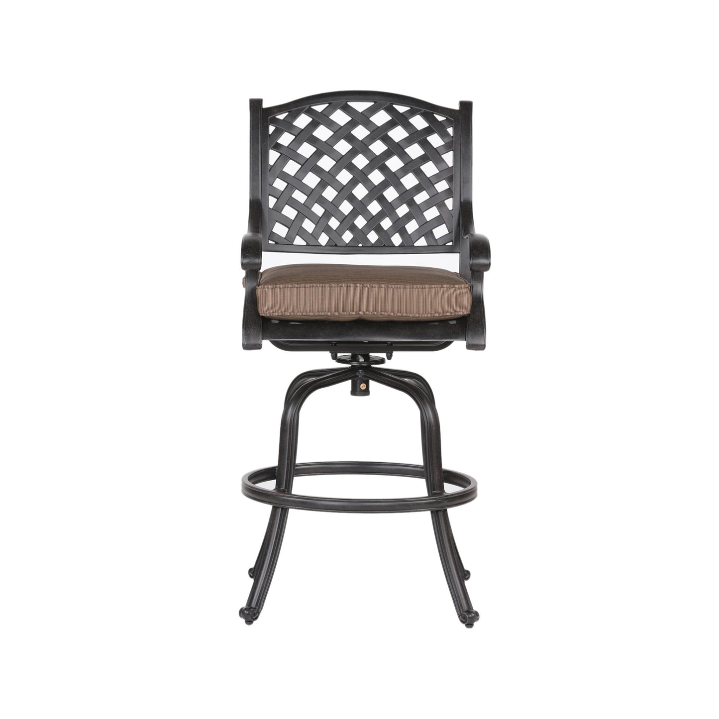 Patio Outdoor Aluminum Bar Stool With Cushion (Set of 2)
