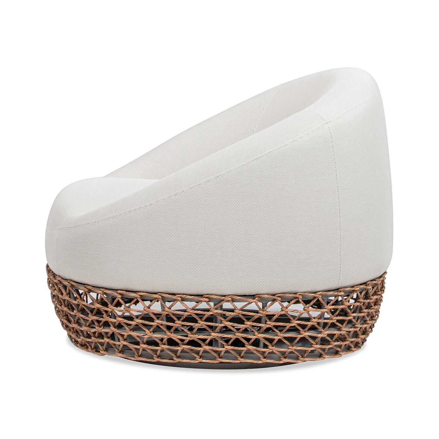 Willow - Upholstered Woven Patio Deep Seating Armchair, Wicker Frame - Wheat Beige / Golden Brown