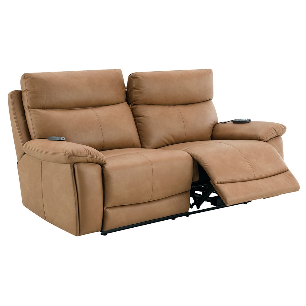 Chavis - Power Motion Loveseat With USB & Power Headrest - Brown