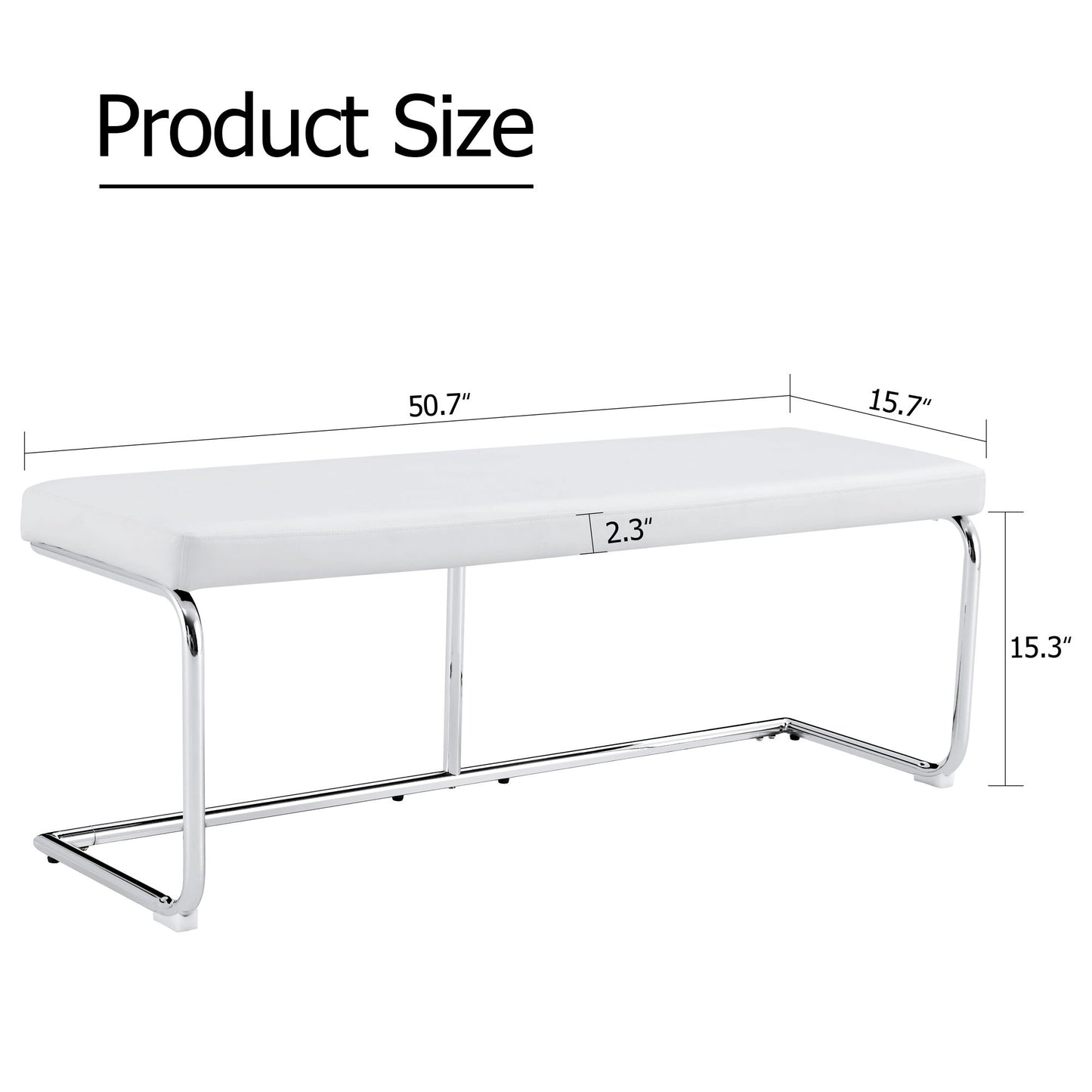Modern White Shoe Changing Stool With Silver Metal Legs For Various Rooms