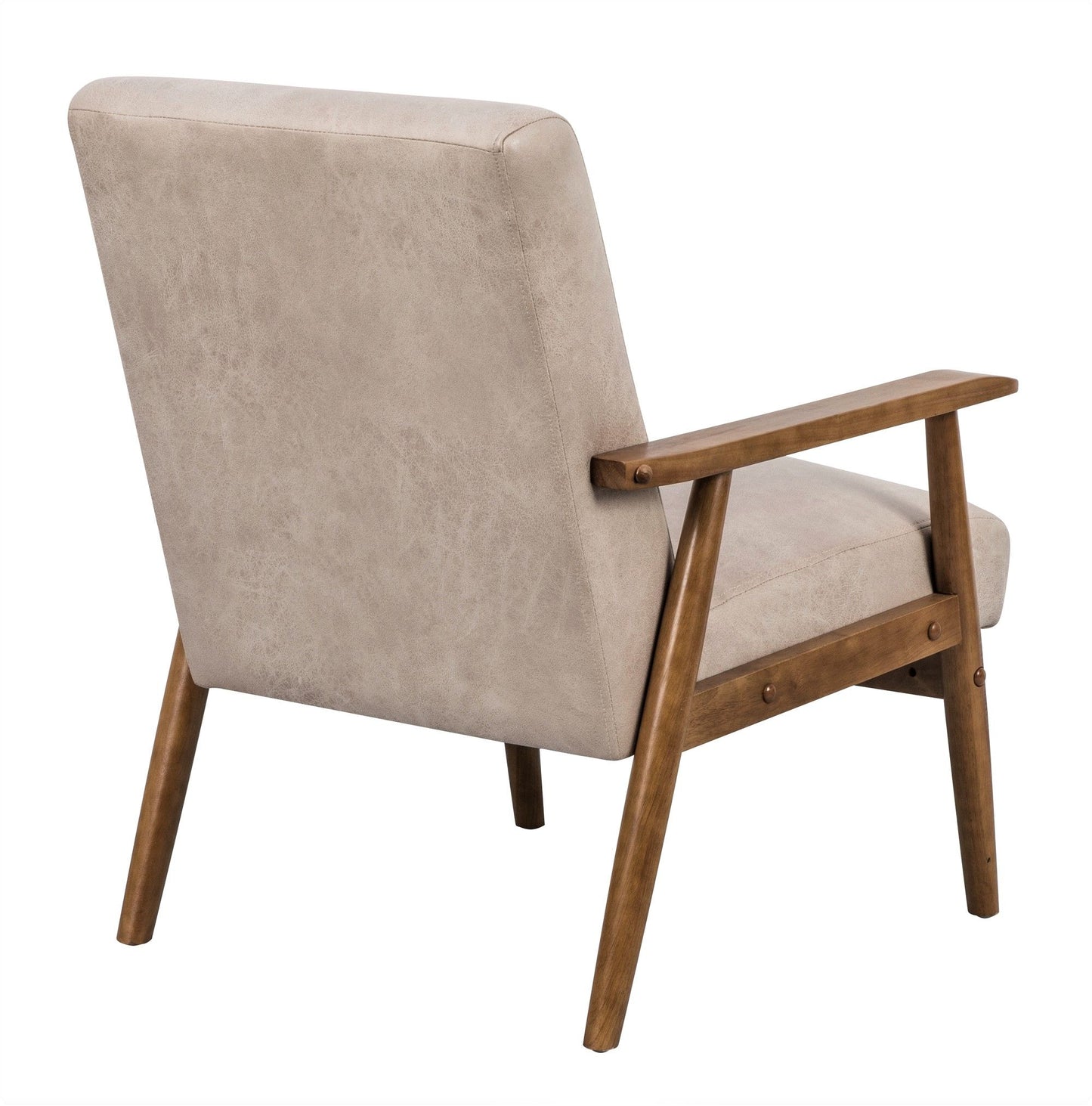 Wide Classic Mid-Century Modern Arm Chair - Light Camel