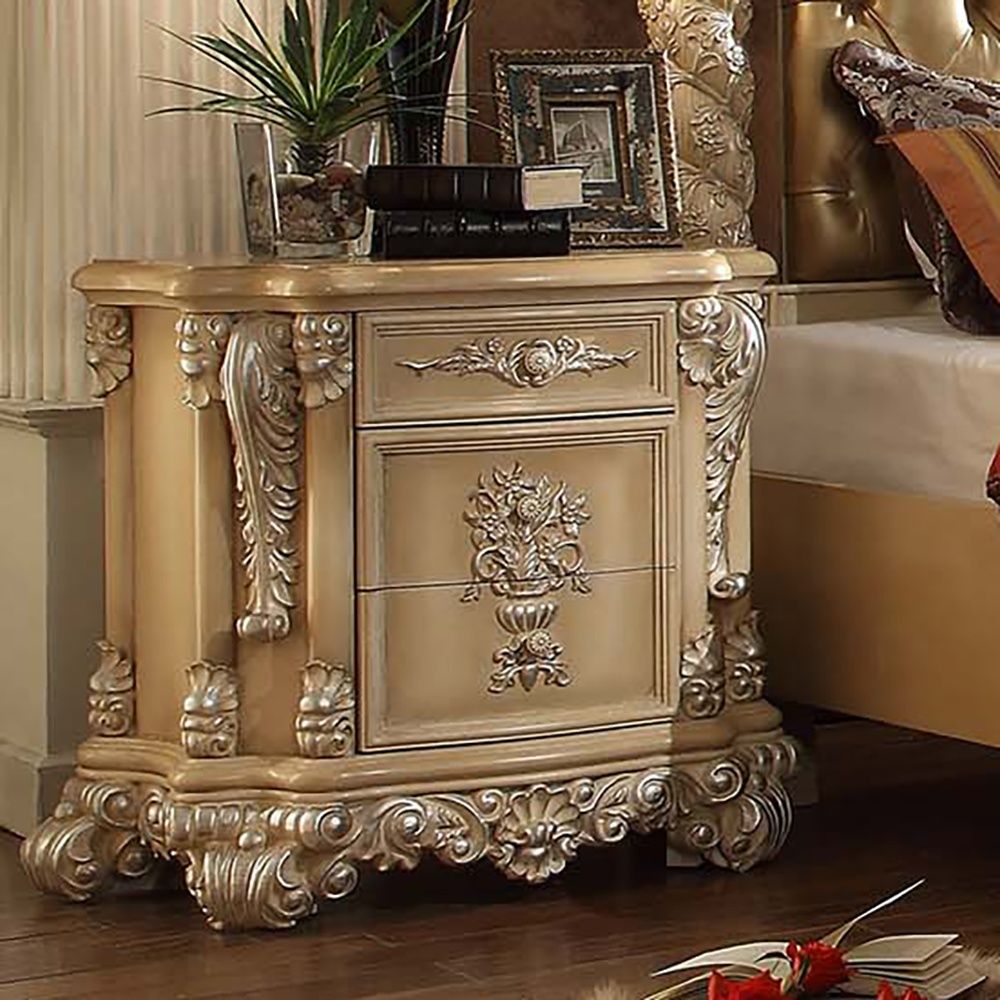 HD-7266 - 4 Piece Bedroom Set - Pickle Frost With Silver Highlight