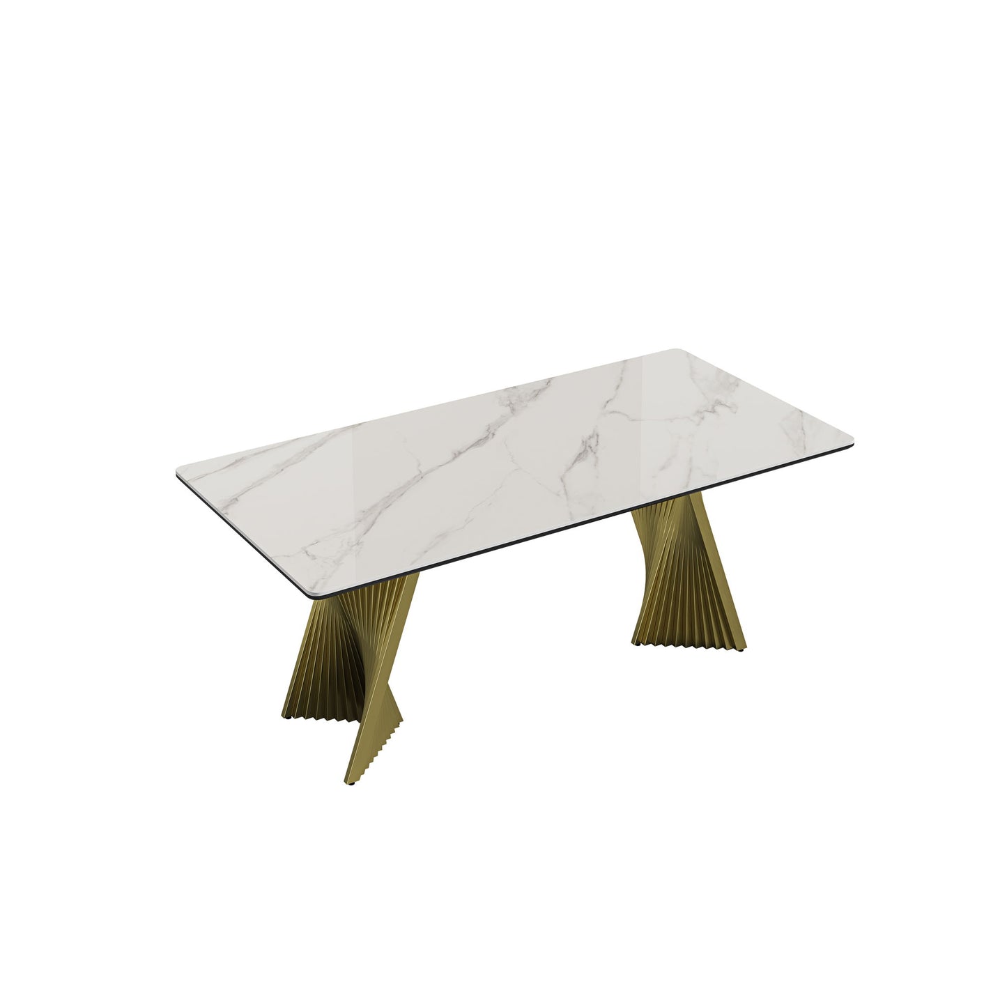 Modern Rectangular Kitchen Table With Steel Table Feet And Chairs