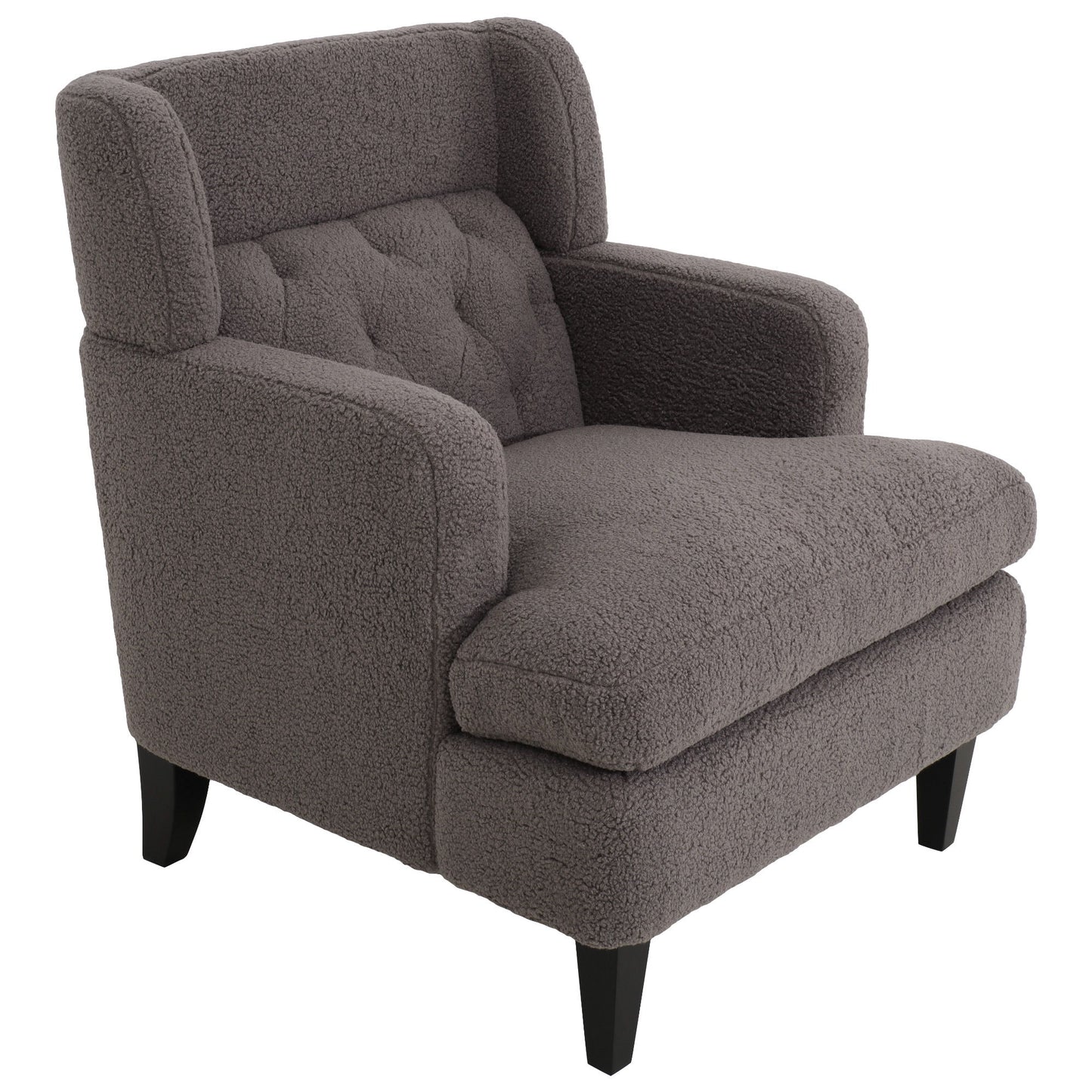 Upholstered Accent Chair Tufted Armchair For Living Room, Russet - Brown