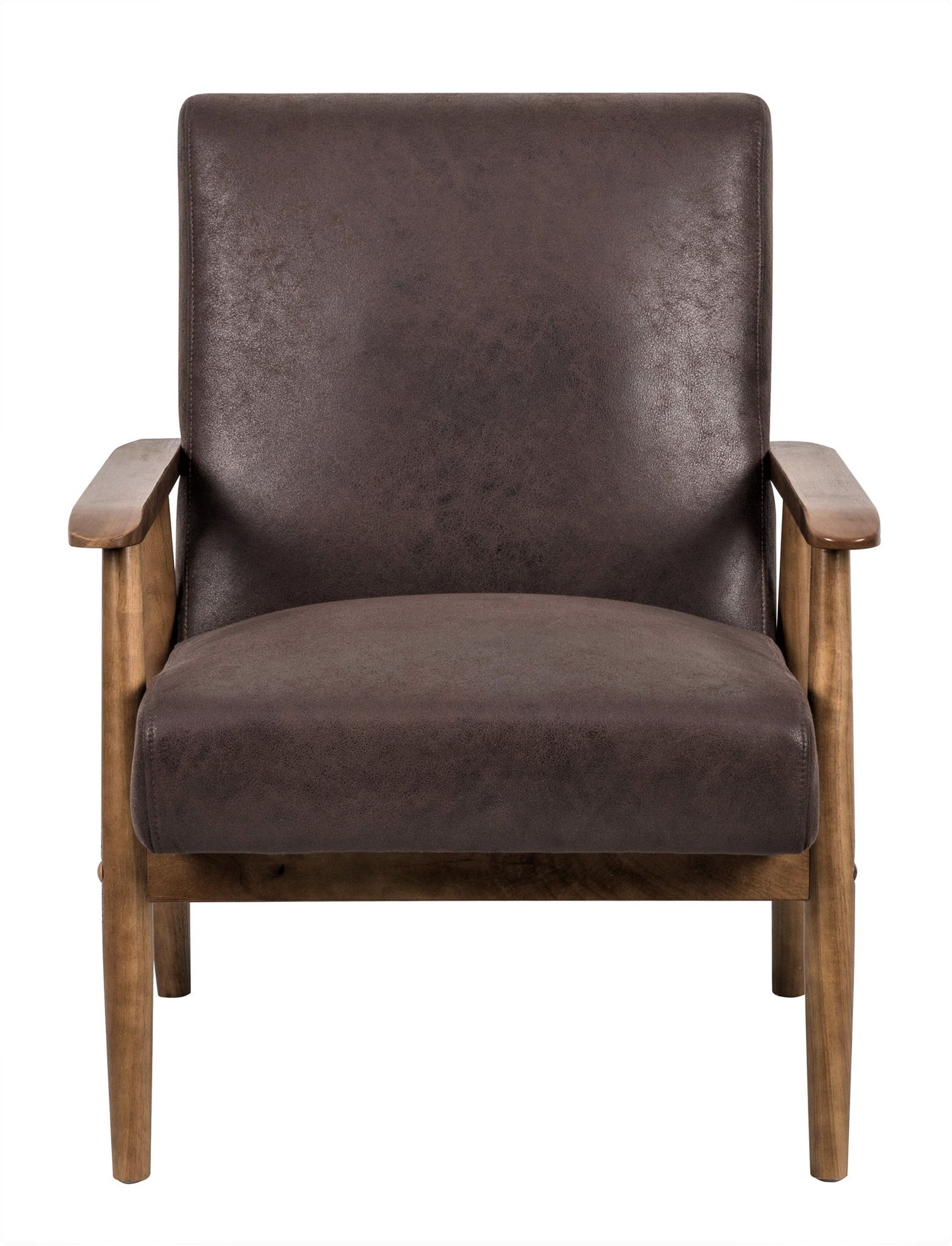 Wide Classic Mid-Century Modern Arm Chair - Dark Brown