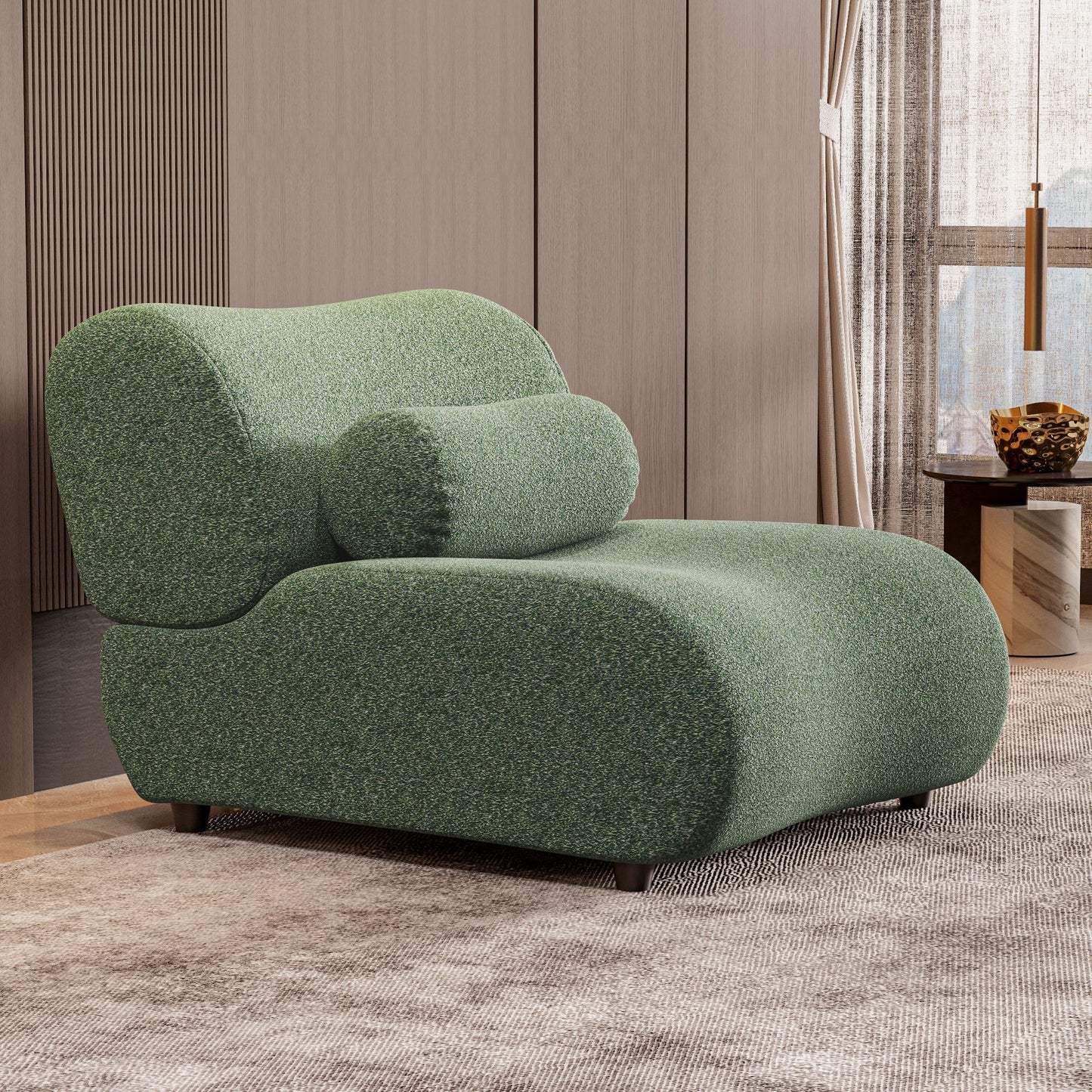 1 Piece Luxury Fabric Modular Sofa With Spring Cushions & Hidden Legs