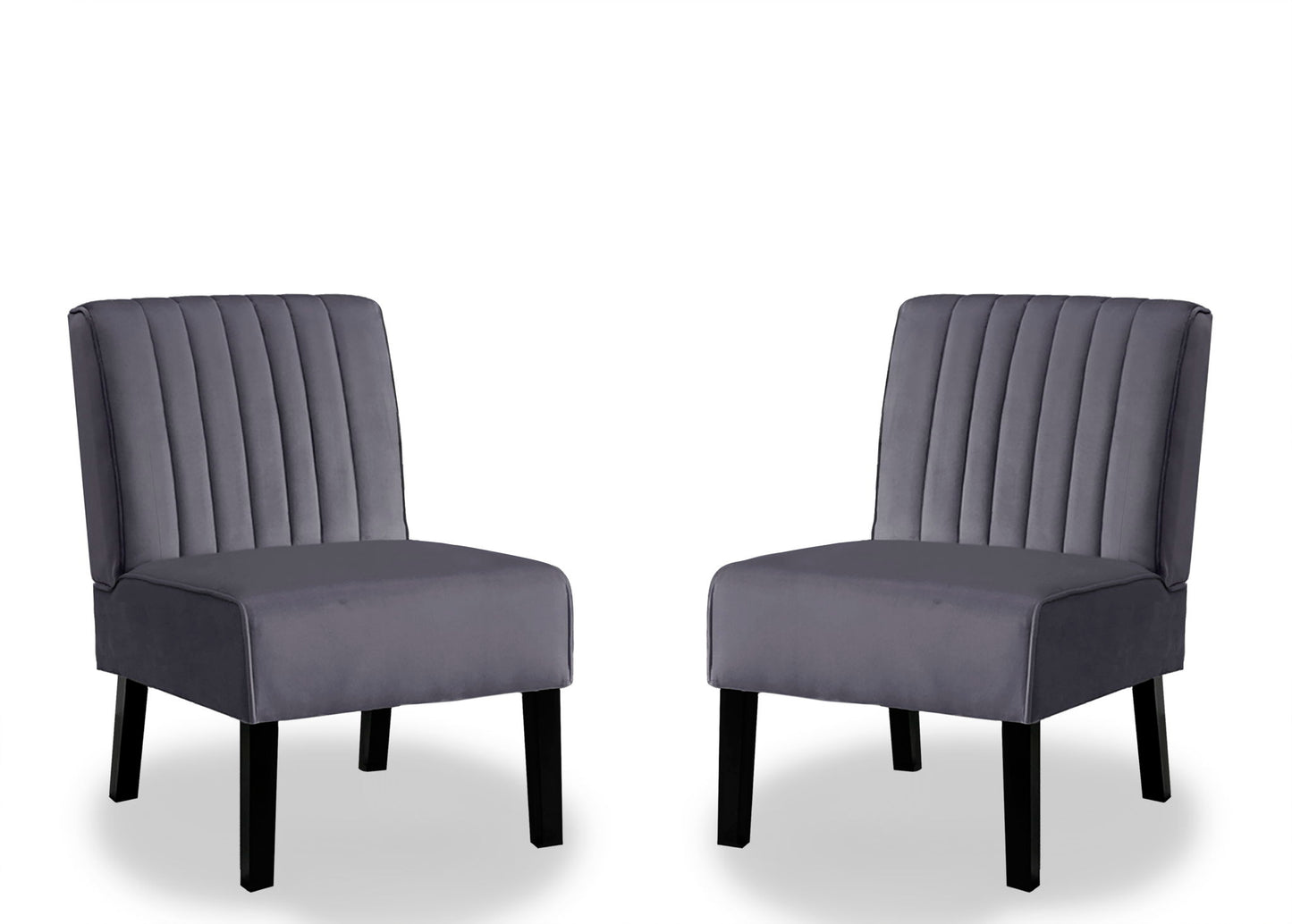 Reese - Mid-Century Modern Accent Chairs With Minimalist Design, Elegant Upholstery And Legs (Set of 2) - Gray