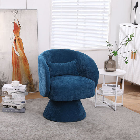 Swivel Accent Chair Armchair, Round Barrel Chair For Living Room Bedroom - Teal