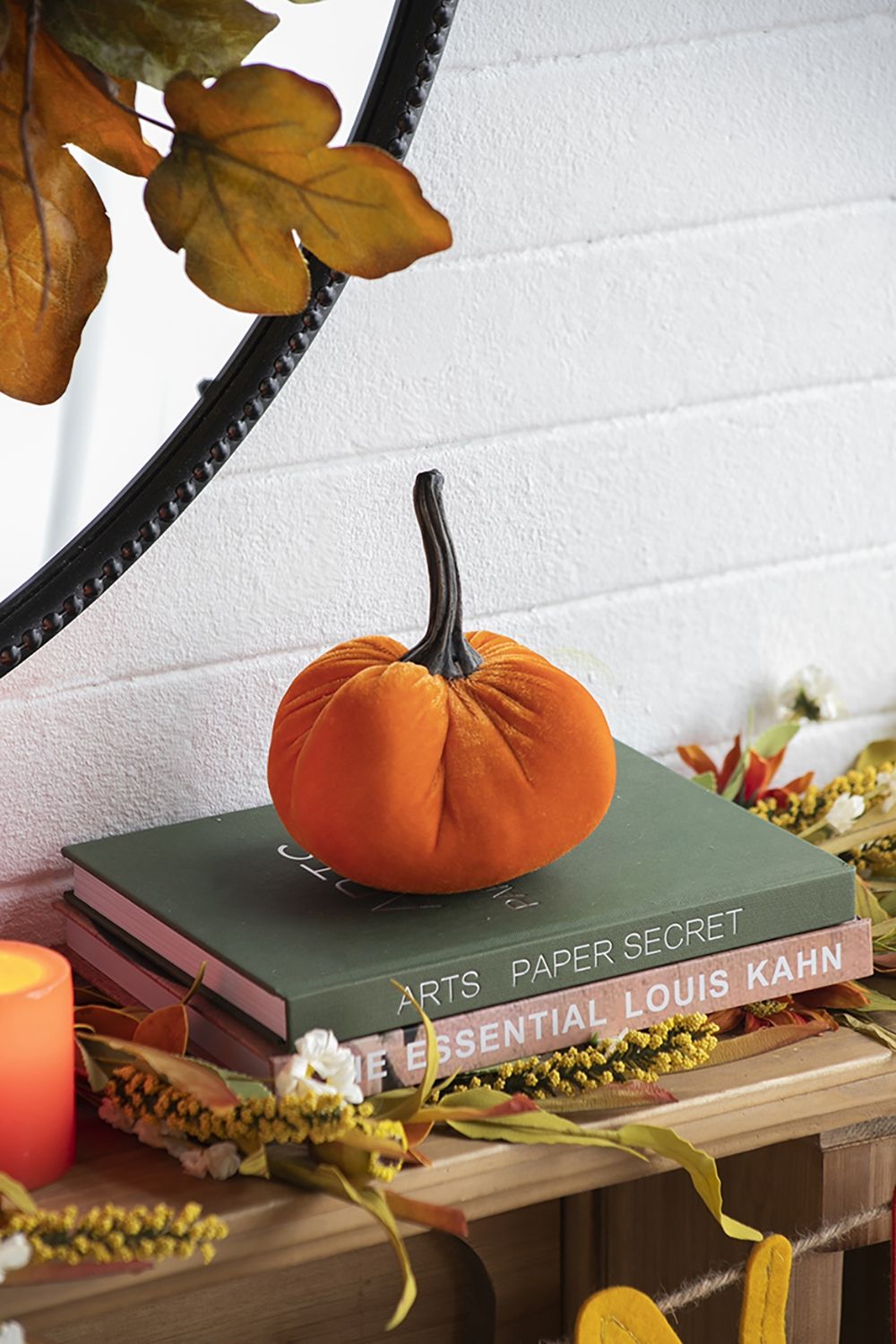 Weighted Pumpkin With Resin Stem, Pumpkin Ornament Decor For Holiday Harvest Festival Fall Festival & Thanksgiving (Set of 4)