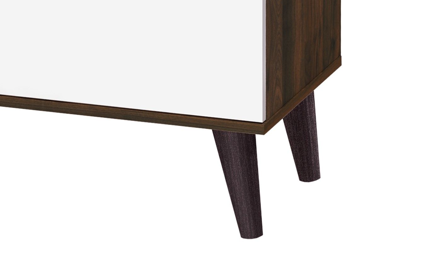Amidon - TV Stand For TV's Up To 63", With 2 Storage Shelves & 1 Cabinet, Modern Entertainment Centre For TV In Living Room - White / Walnut