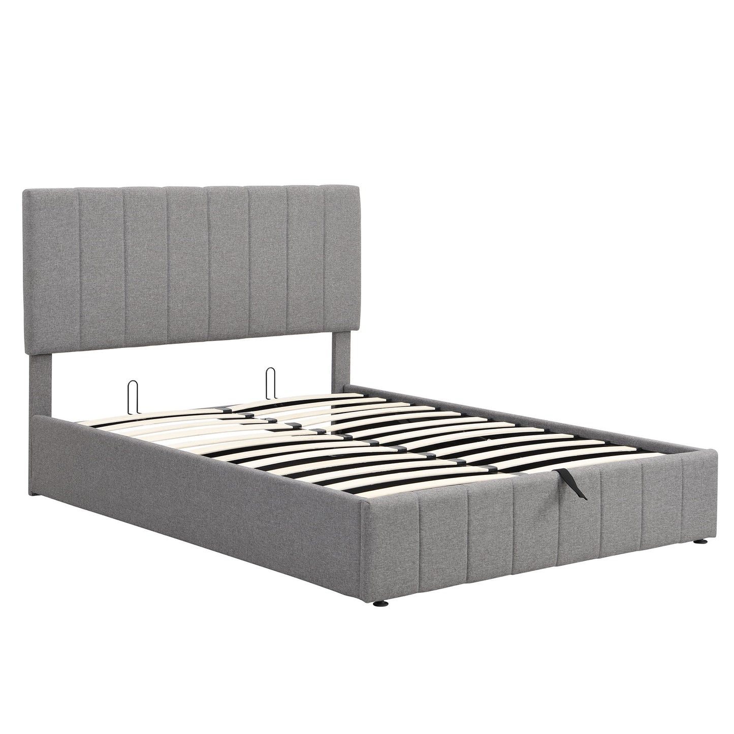 Elegant Upholstered Platform Bed With Hydraulic Storage System