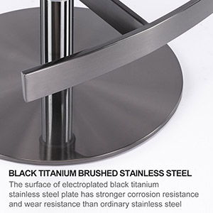 Swivel Bar Stool, Titanium Stainless Steel Base And Footrest, Grade, Bar Chair With Backrest