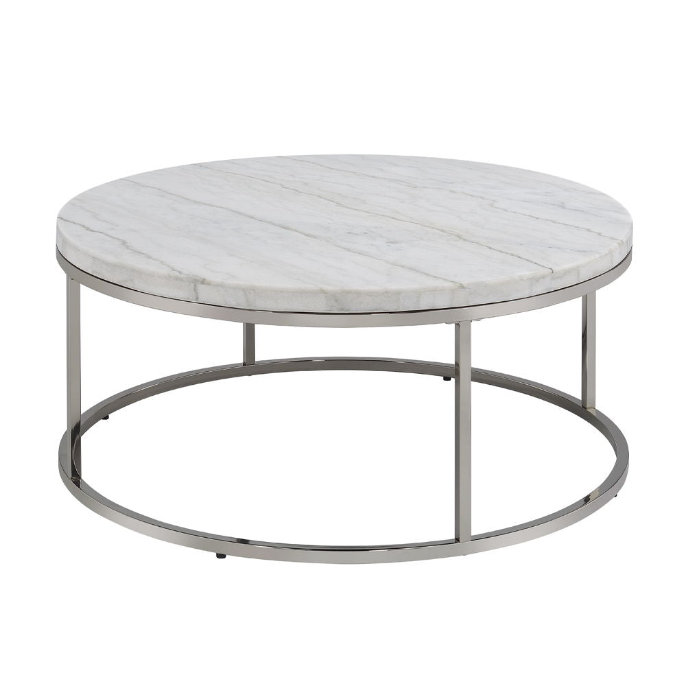 Zaidee - Coffee Table With Marble - Marble Top & Nickel