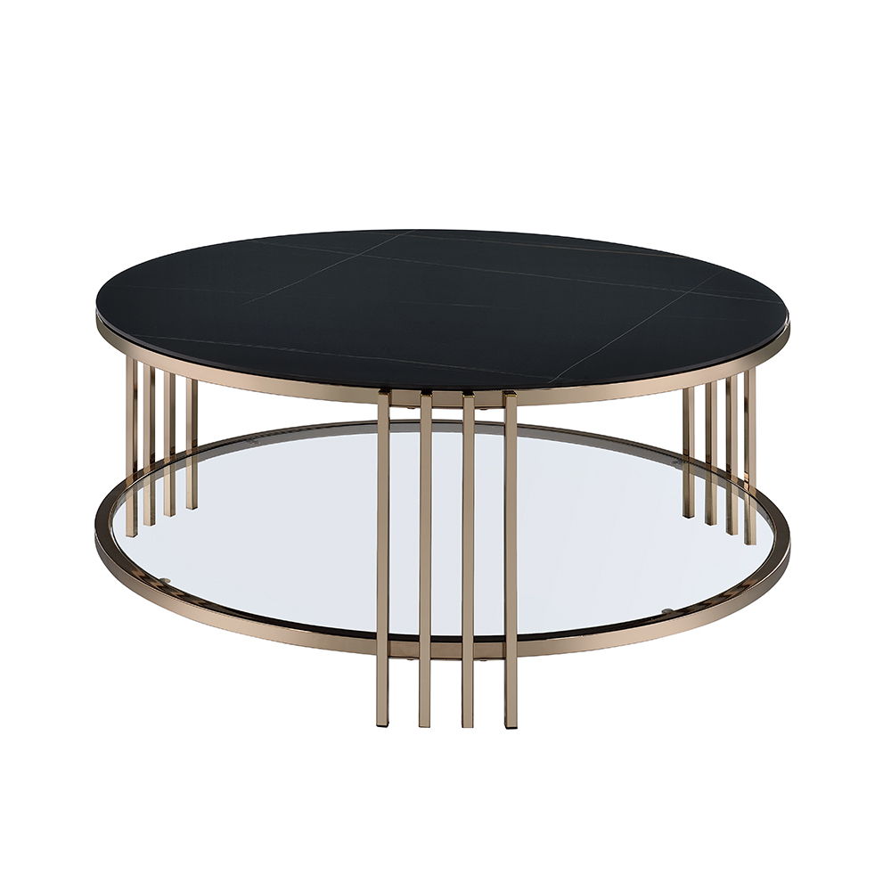 Zaidee - Coffee Table - Sintered Stone & Champagne