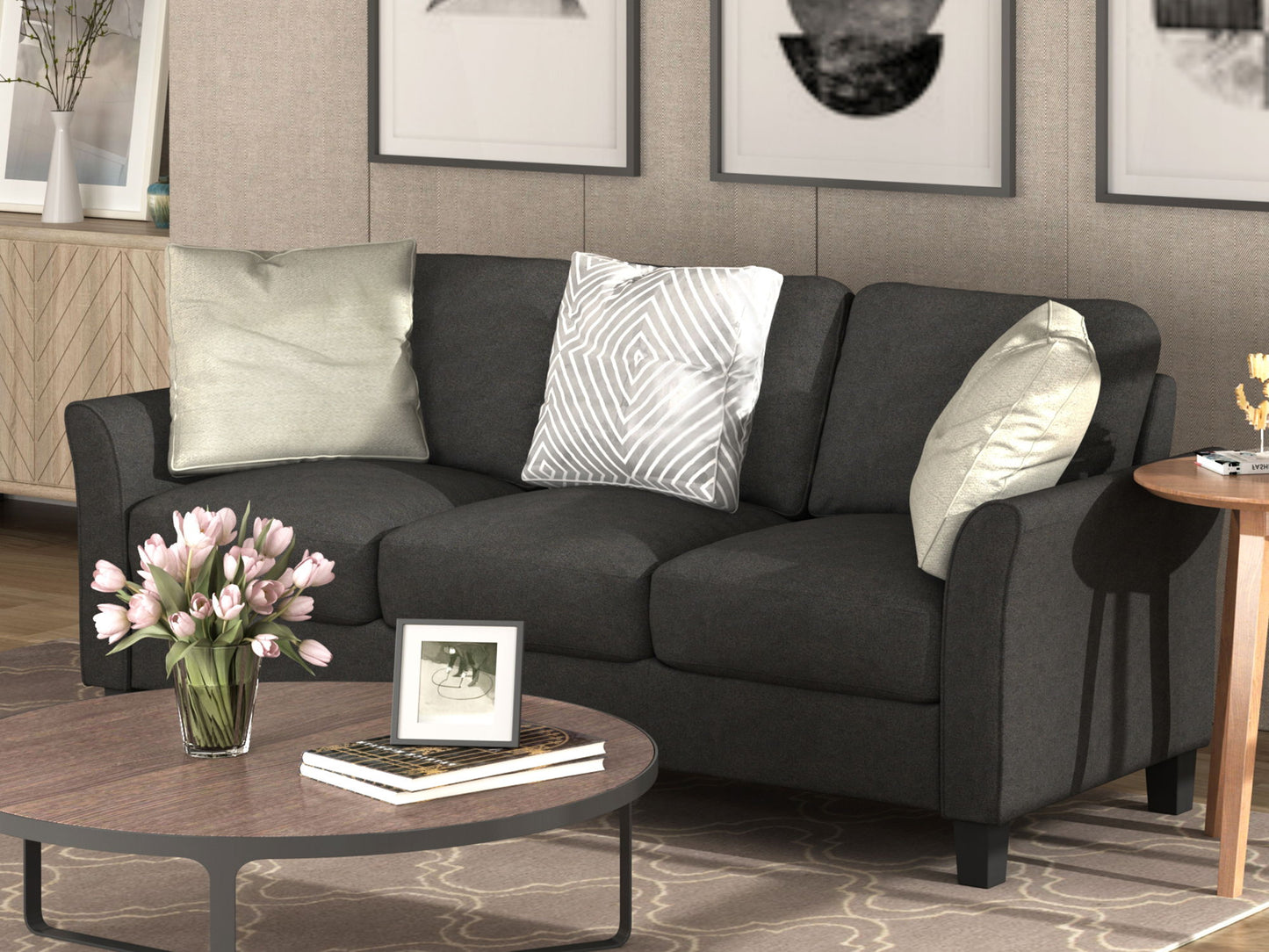 3 Seat Sofa Living Room Fabric Sofa
