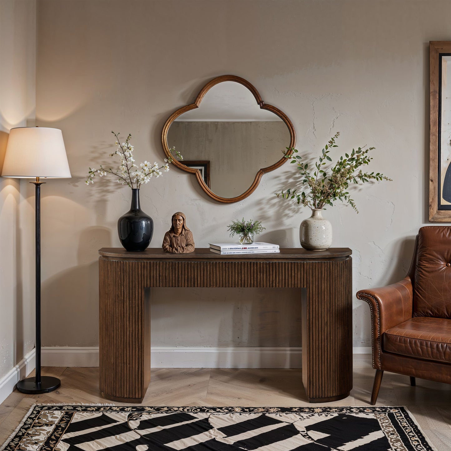 Astrid - Solid Wood And Oak Veneer Console Table