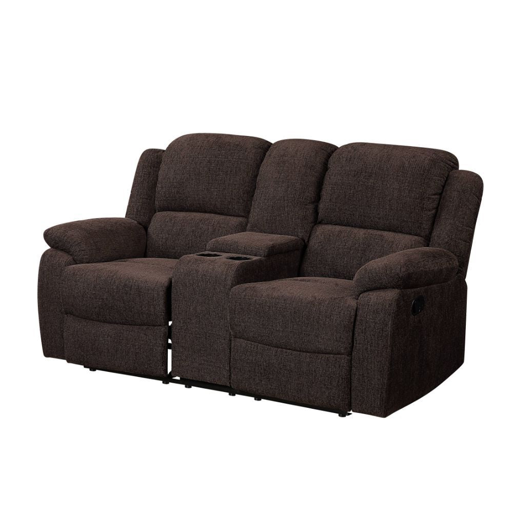 Madden - Motion Loveseat With Console - Brown Chenille