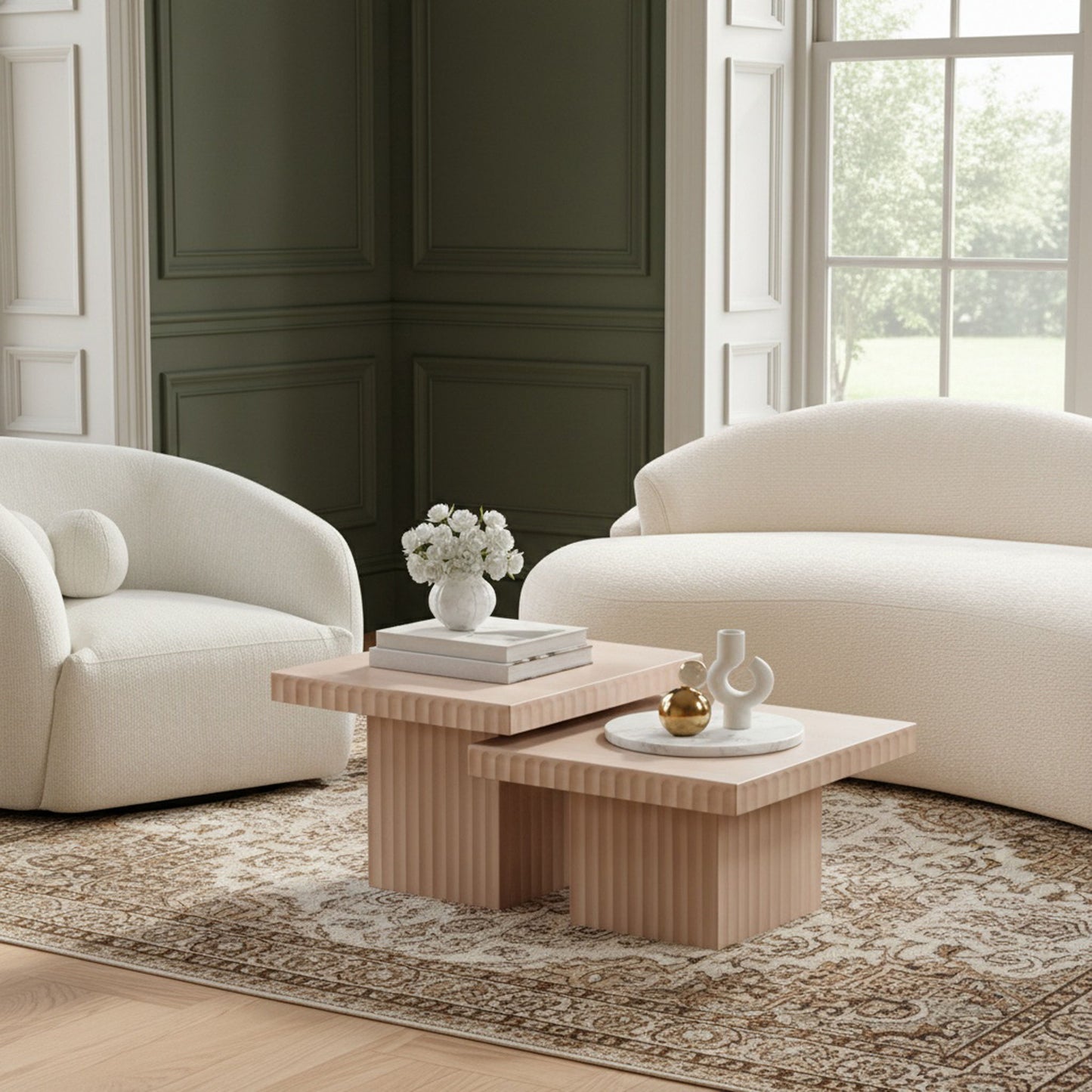 Spencer - 15" Oak Veneer 2 Piece Coffee Table