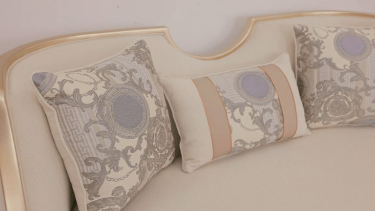 HD-6127 - Loveseat - Beige / Gold