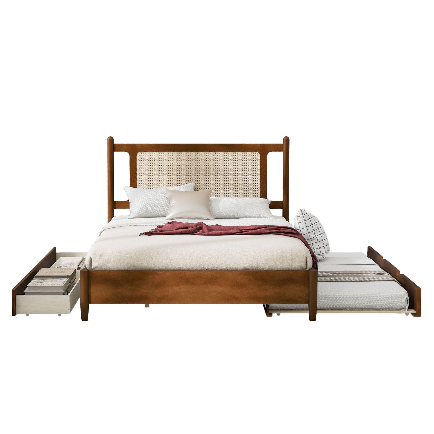Platform Bed With 2 Big Drawers & Trundle